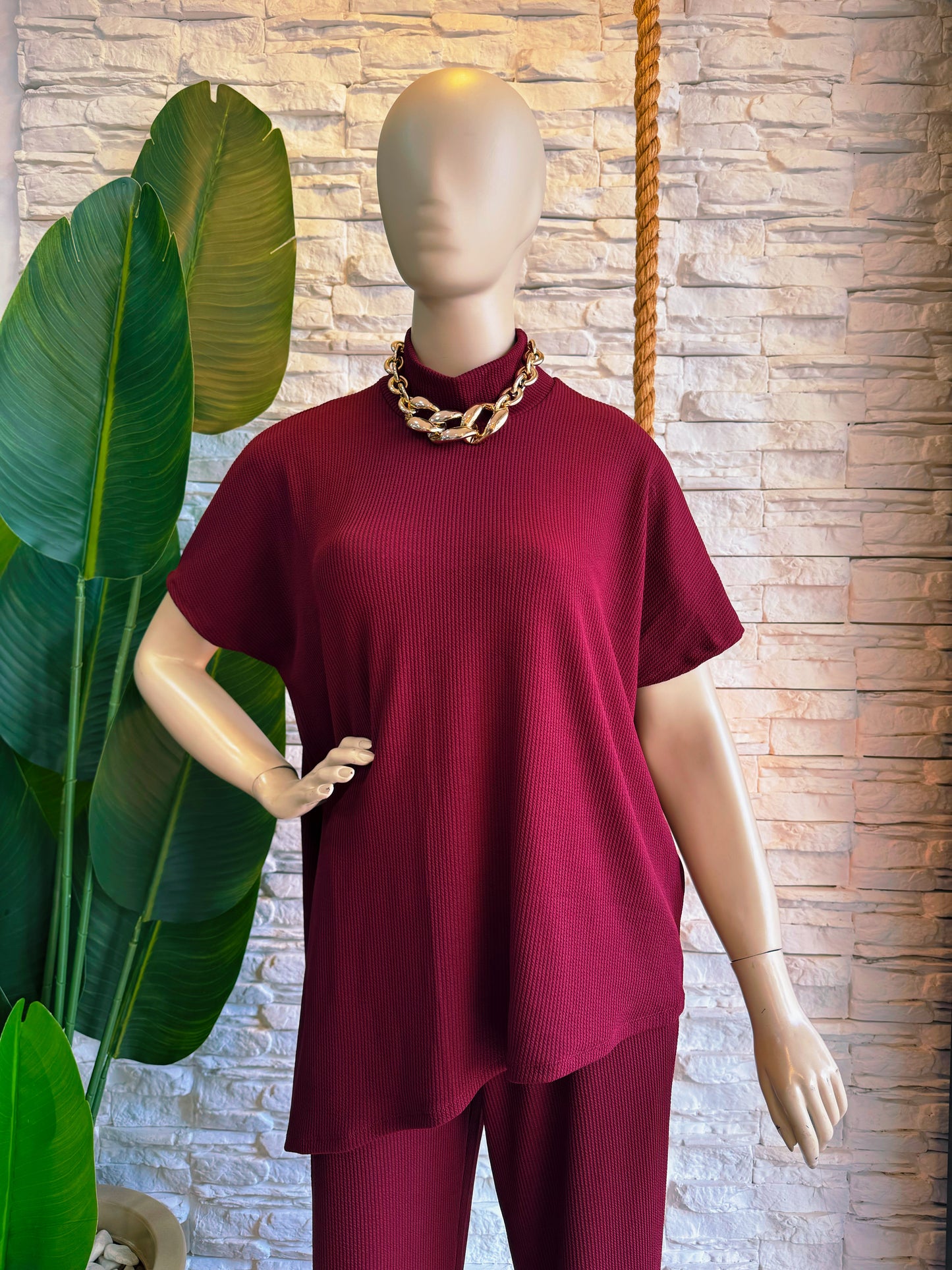 Conjunto Feminino em Malha Creponada