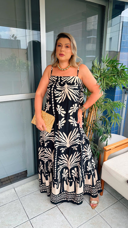 Vestido Longo luana – Estampa de outono