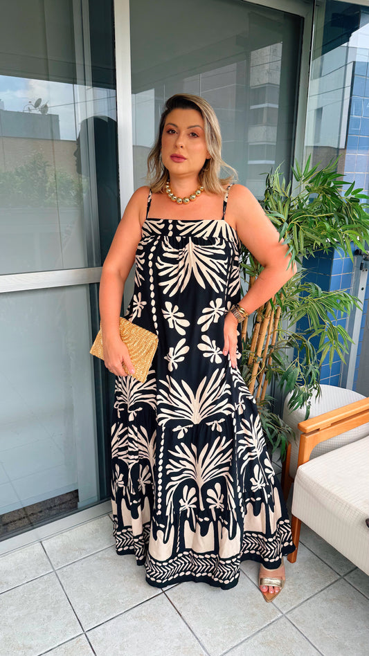 Vestido Longo luana – Estampa de outono