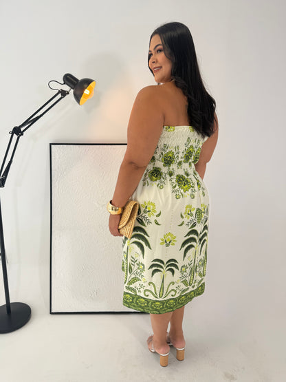 Vestido Daniela Verde - Fresco e tropical perfeito pra quem ama se sentir linda sem esforço