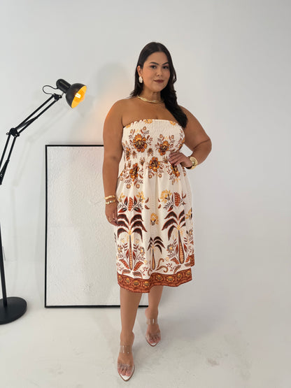 Vestido Daniela Laranja - Fresco e tropical perfeito pra quem ama se sentir linda sem esforço