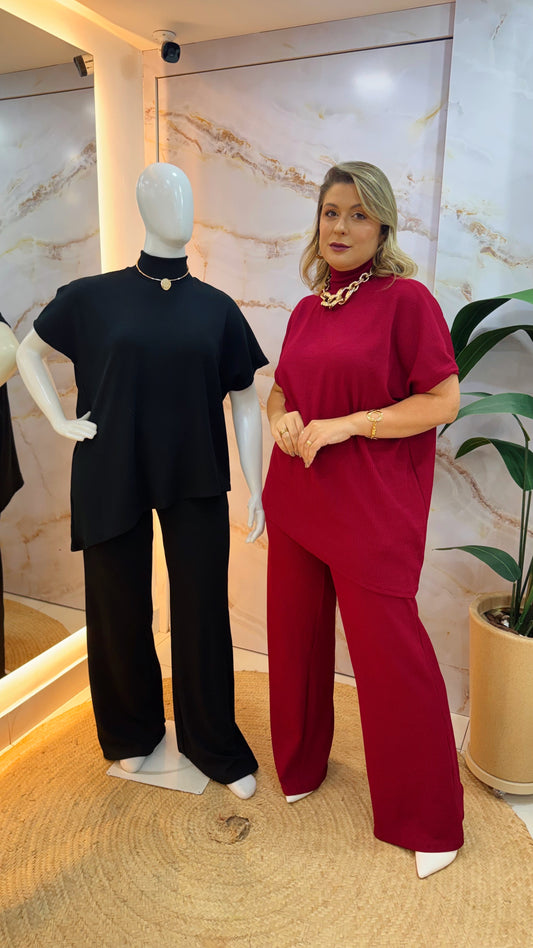 Conjunto Feminino em Malha Creponada