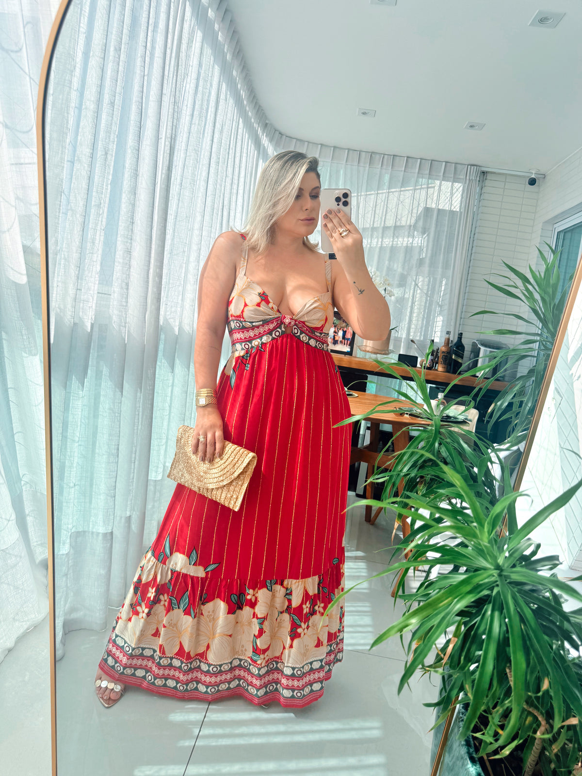 Vestido Longo Estampado Feminino