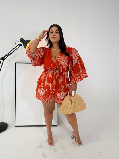 Macaquinho Viscolinho Andressa - Elegância Estampada e Conforto Absoluto