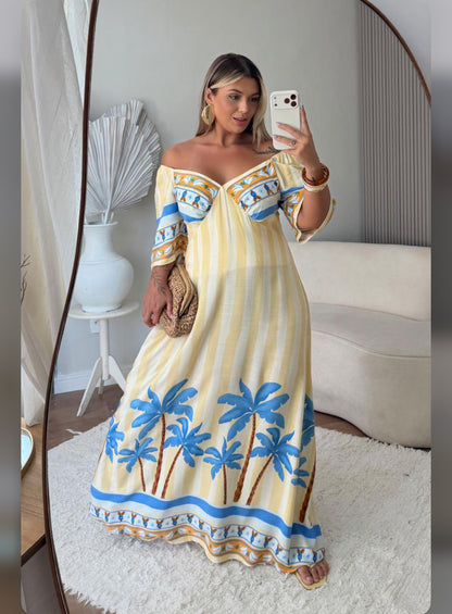 Vestido Joice - A Essência do Estilo Tropical com Conforto Absoluto