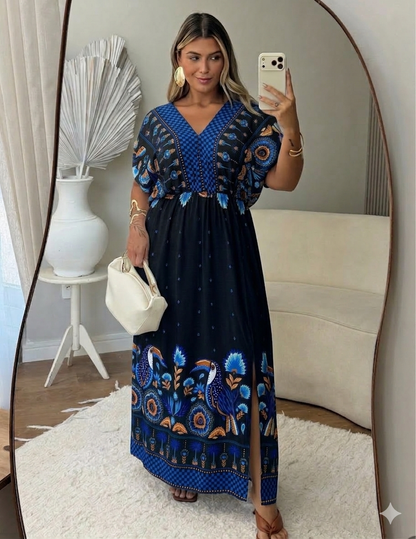 Vestido Encanto Floral Preto – Elegância Clássica e Feminilidade Natural