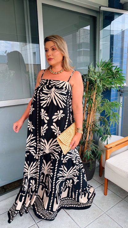 Vestido Longo luana – Estampa de outono