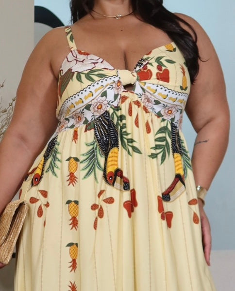 Vestido Maxi Tropical Fernanda - Peça leve, moderna e perfeita para realçar sua beleza natural