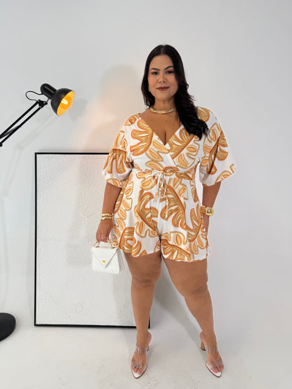 Macaquinho Sofia Folhagem- A Explosão de Frescor e Estilo Tropical que Você Precisa