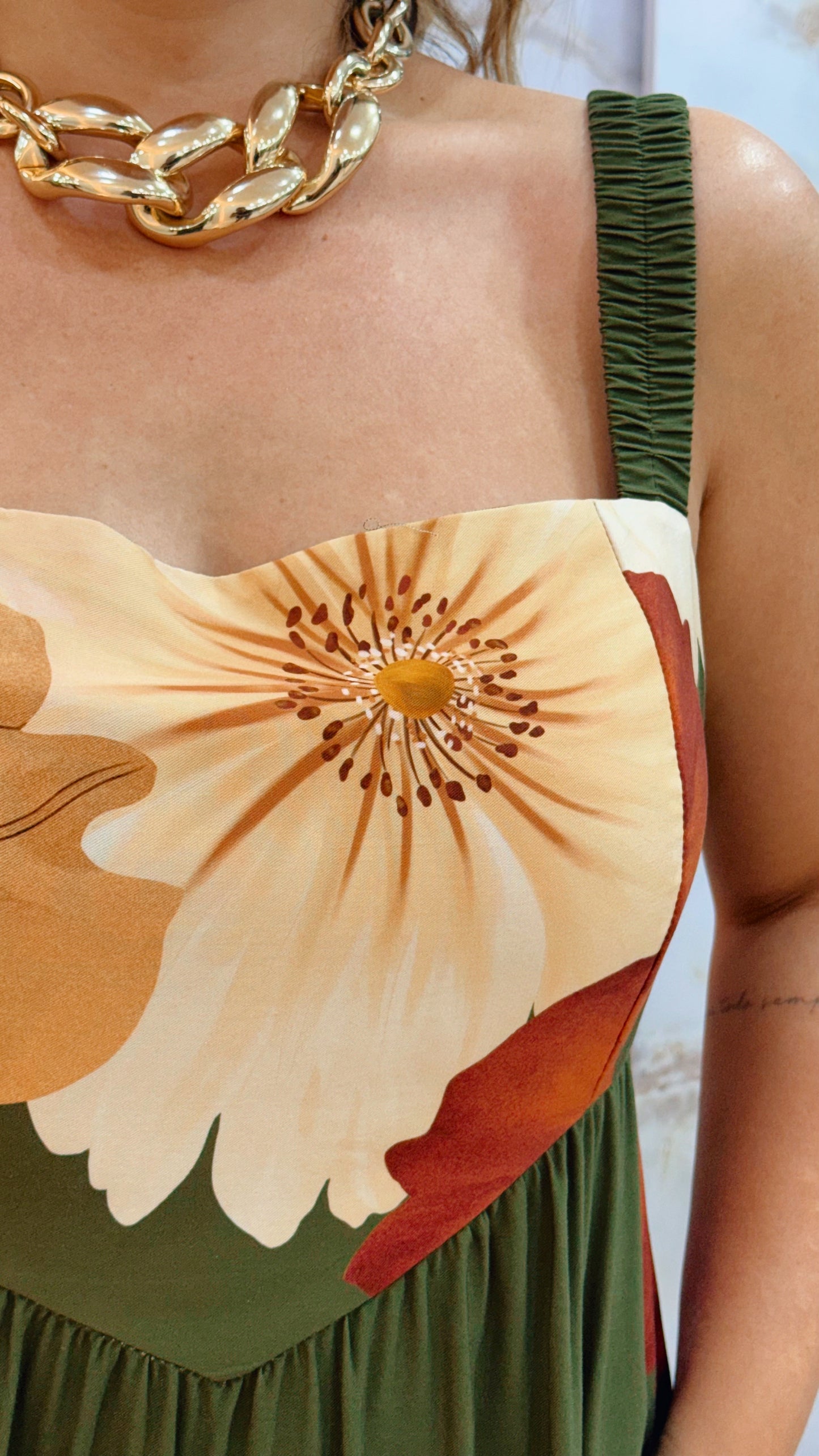 Vestido Longo Flora – Estampa de outono