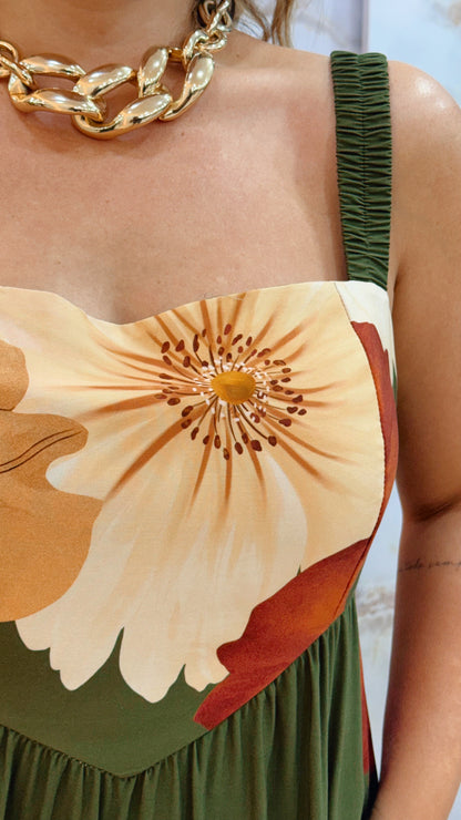 Vestido Longo Flora – Estampa de outono