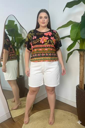 Blusa Luana em malha light - O Toque de Cor e Conforto que Seu Look Merece