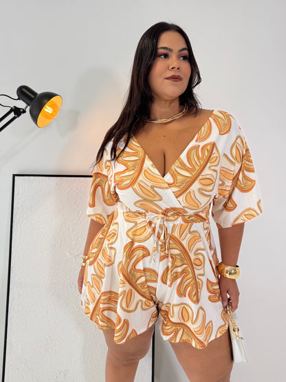 Macaquinho Sofia Folhagem- A Explosão de Frescor e Estilo Tropical que Você Precisa