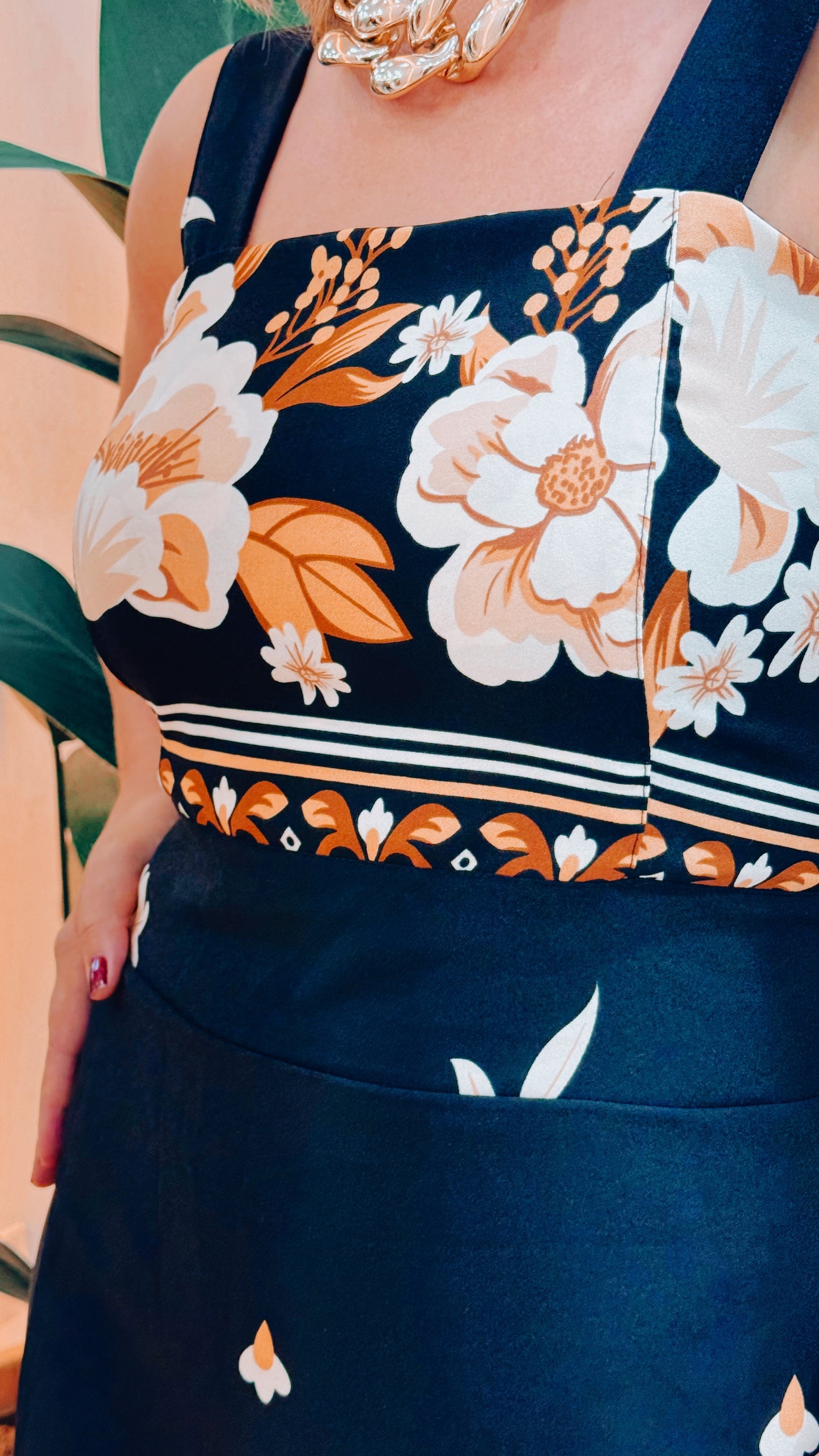Vestido Longo Camile – Estampa de outono