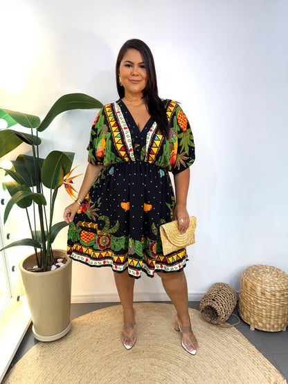 Vestido Luiza - A Fluidez do Viscolinho com o Charme das Mangas Morcego