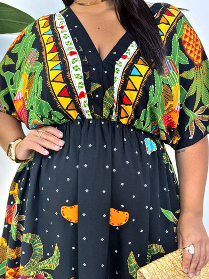 Vestido Luiza - A Fluidez do Viscolinho com o Charme das Mangas Morcego