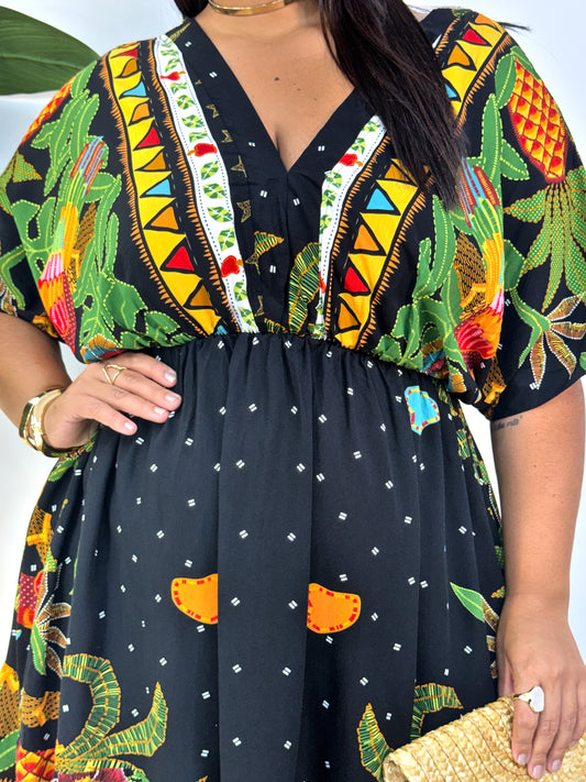 Vestido Luiza - A Fluidez do Viscolinho com o Charme das Mangas Morcego