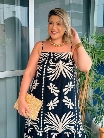 Vestido Longo luana – Estampa de outono