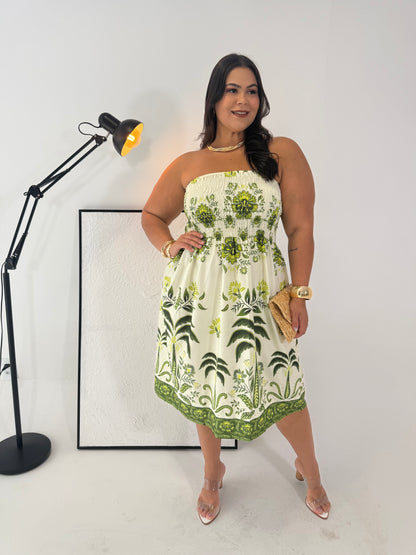Vestido Daniela Verde - Fresco e tropical perfeito pra quem ama se sentir linda sem esforço
