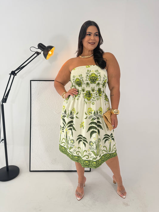 Vestido Daniela Verde - Fresco e tropical perfeito pra quem ama se sentir linda sem esforço
