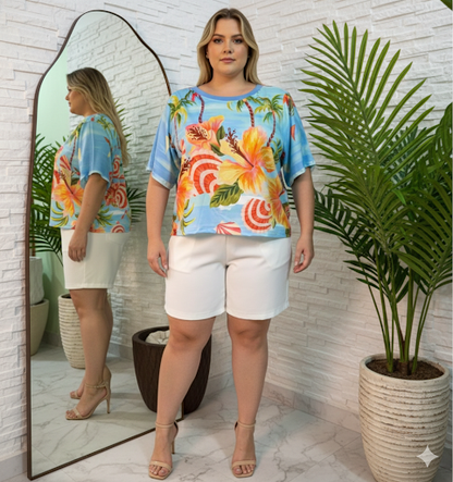 Blusa Luana em malha light - O Toque de Cor e Conforto que Seu Look Merece