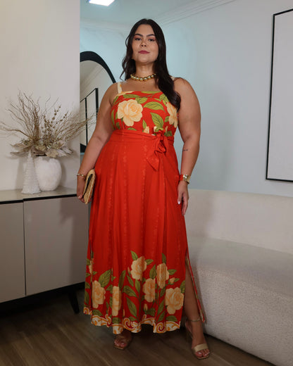 Vestido Floral Carolina - Modelagem que valoriza o corpo com conforto e elegância