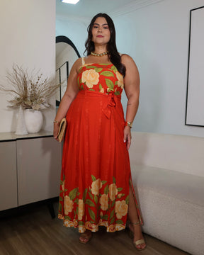Vestido Floral Carolina - Modelagem que valoriza o corpo com conforto e elegância