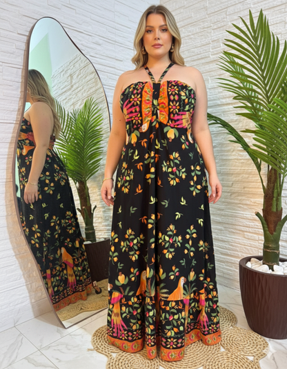 Vestido Longo Laís em Viscolinho - Elegância e Frescor que Abraçam Suas Curvas