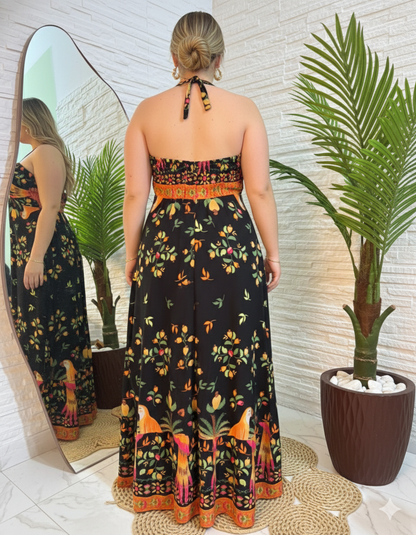 Vestido Longo Laís em Viscolinho - Elegância e Frescor que Abraçam Suas Curvas