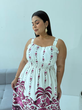 Vestido Feminino Crepe de Seda Rosa com Elástico nas Costas – Tayla Sandra Fashion