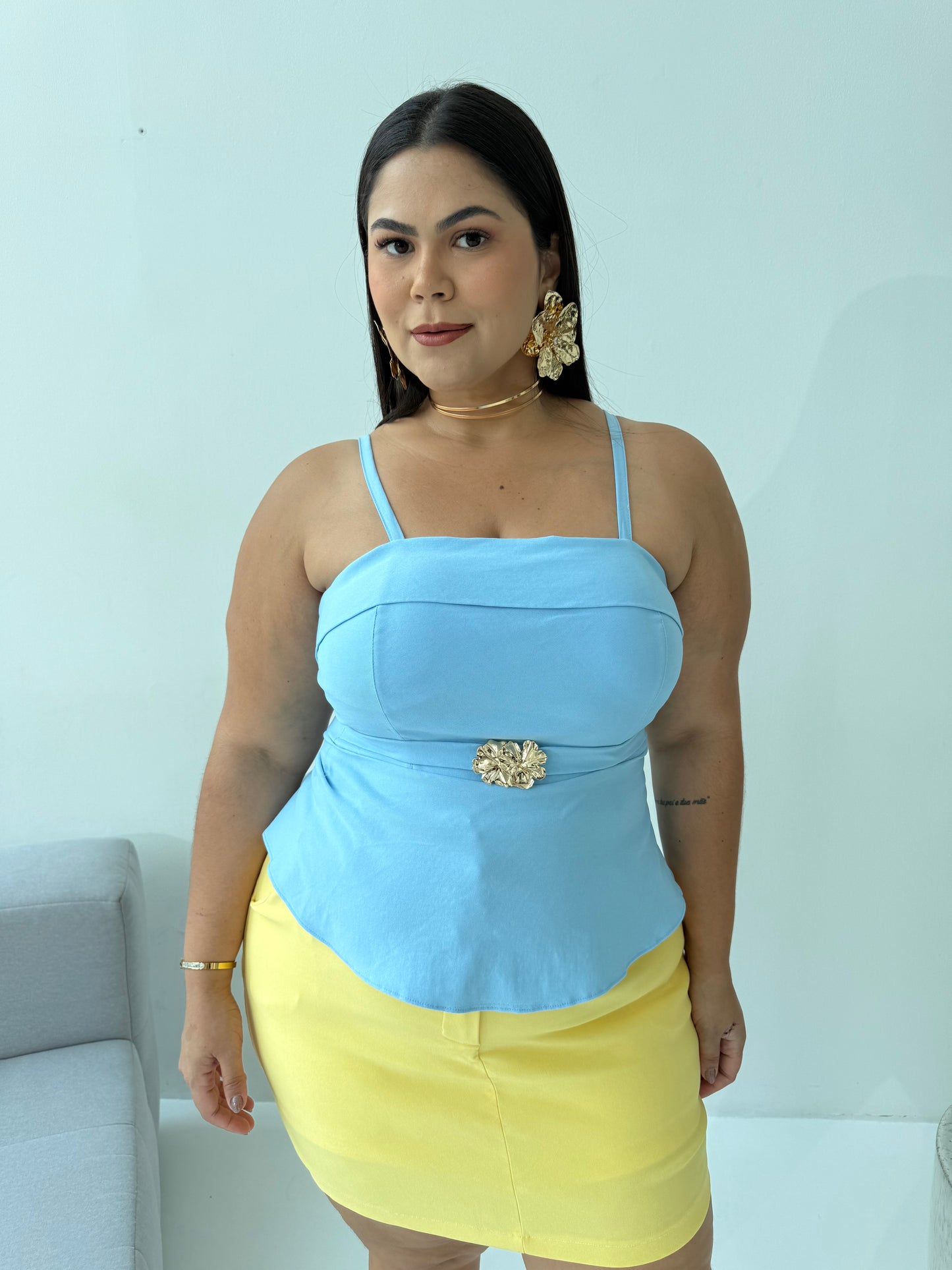 Blusa Candy Color Azul – Elegância Serena e Conforto em Cada Detalhe