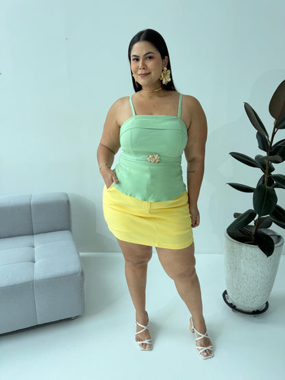 Blusa Candy Color Verde  – Elegância e Frescor em Cada Detalhe