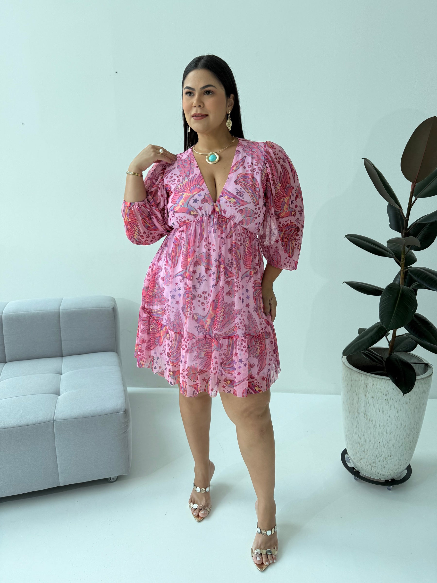 Vestido de Tule Amora Rosa Claro – Delicadeza e Sofisticação em Cada Detalhe