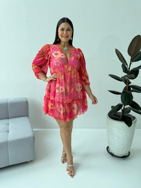 Vestido de Tule Amora Pink – Romance, Leveza e Elegância