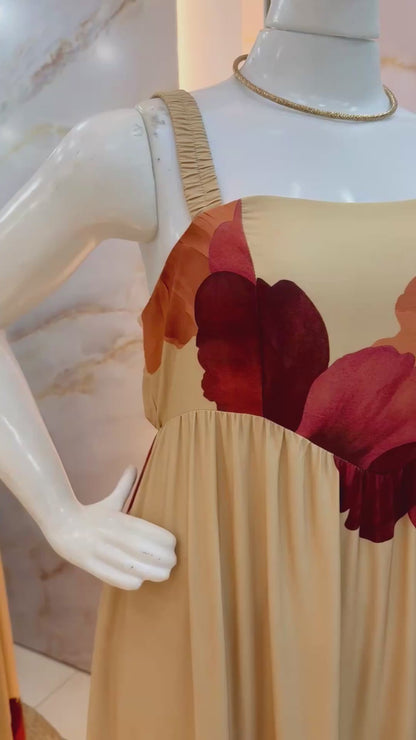 Vestido Longo Flora – Estampa de outono
